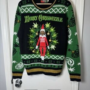Spencer's Snoop Dog‎ Ugly Christmas Sweater Lights Up Size Large Read